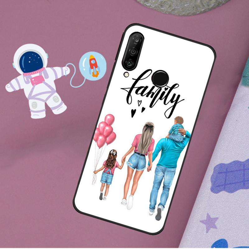 Мама Папа Сын Дочь Девочка Для Huawei Nova 10 9 SE 11 Pro Y60 Y70 Y90 Y61 Y91 Y72 Y73 12i 11i 8i P20 P30 P40 Lite Чехол