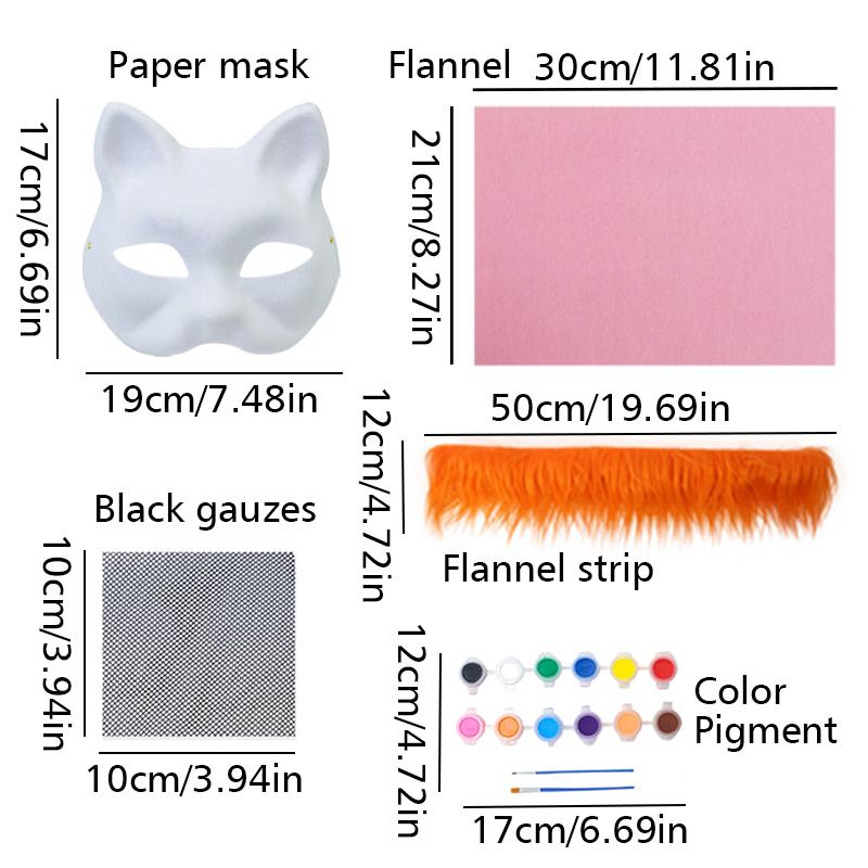 17 шт. Нарисованные от руки DIY Рождественские подарки Животное Кошка Лиса Маска DIY Граффити Маска на пол-лица Вечеринка Доступно несколько вариантов