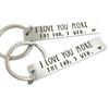 YOU MORE THE END Letter Strip Keychain Key Ring Holder Lovers Gift Decor