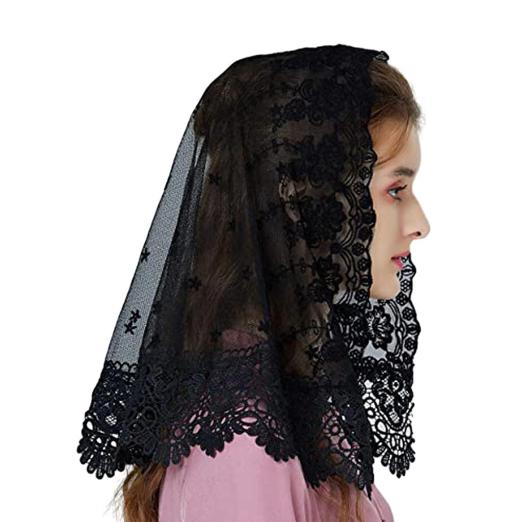 Ladies Lace Headscarf Wedding Party Floral Pattern Scarf Lightweight Lace Bandana for Hot Weather Sunproof Supplies