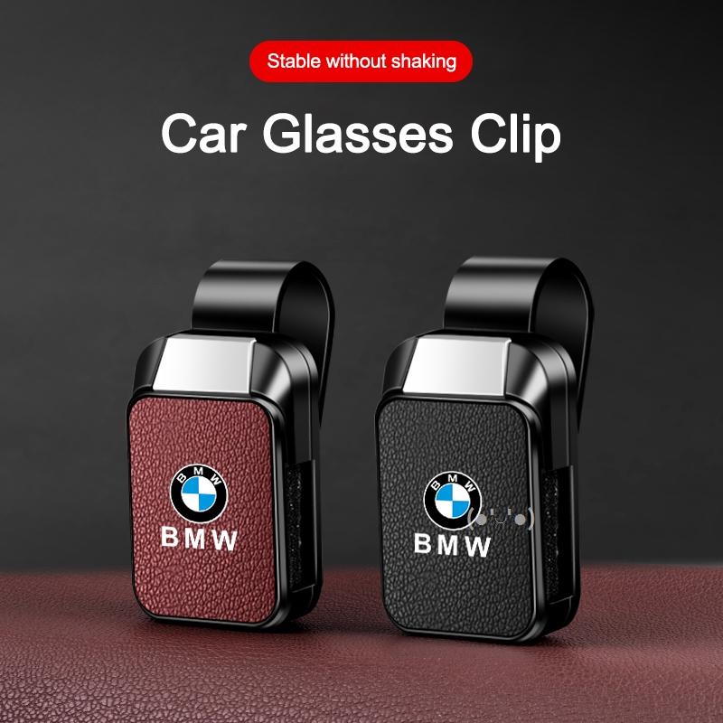 FNBA6 Glasses Holder Card Ticket Storage Clips Car Sunglasses Clip Sun Visor For Bmw M E46 F30 E39 E36 E87 G30 Performance Car Sticker