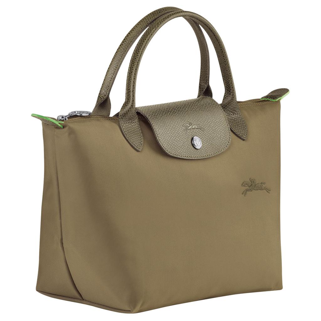 Longchamp Le Pliage Green Сумка-тоут 'Пельмень' с принтом логотипа из переработанного полиамида Маленькие женские сумки-тоут Артишоково-зеленый 1621919M04