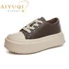 Sneakers Female Genuine Leather Autumn Platform Women Board Shoes Lace-up Casual Shoes Women
