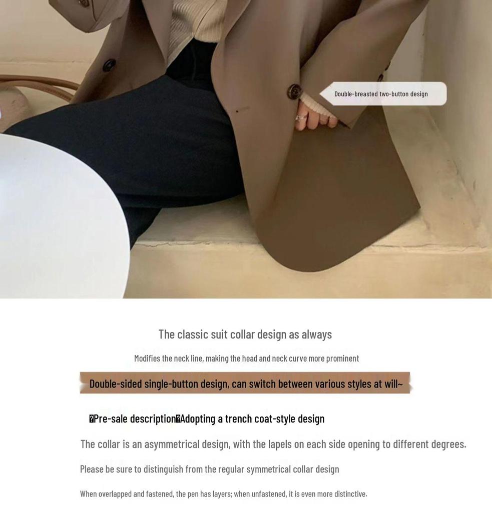 Women's Mid-Length Suit Jacket 2025: Internet Celebrity Style for Spring/Autumn - Trendy, High-End, and Chic