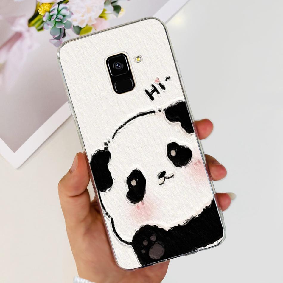 Для Samsung Galaxy A8 (2018) / A8+ (2018) Мягкий силиконовый TPU чехол SM-A730F A530F для Samsung A 8 A8 Plus, милые чехлы с мультяшными пандами