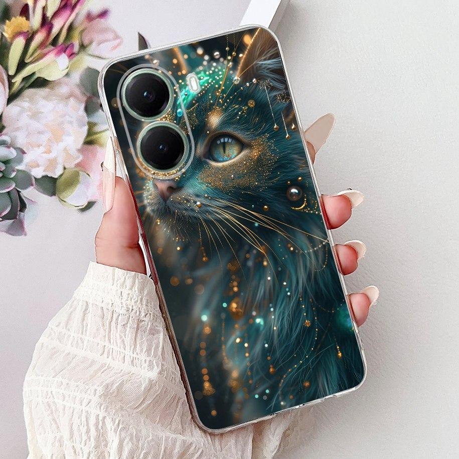 Чехол для Xiaomi Poco X7 Pro 5G Модный Цветочный Королевский Узор Мягкий Силикон Прозрачная Крышка Телефона Для Xiaomi Poco X7 PocoX7 Pro Fundas