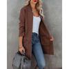 Autumn and Winter Women's New Coat Solid Color Long-sleeved Cardigan Jacket Suit Collar Woolen Coat Female