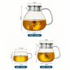 OULOVECO Teapot & Mugs (2 or 4-Piece Set), Heat-Resistant Glass with Strainer, Dishwasher Safe, Stylish, Simple, Nordic Gift, Pitcher, Water Jug,