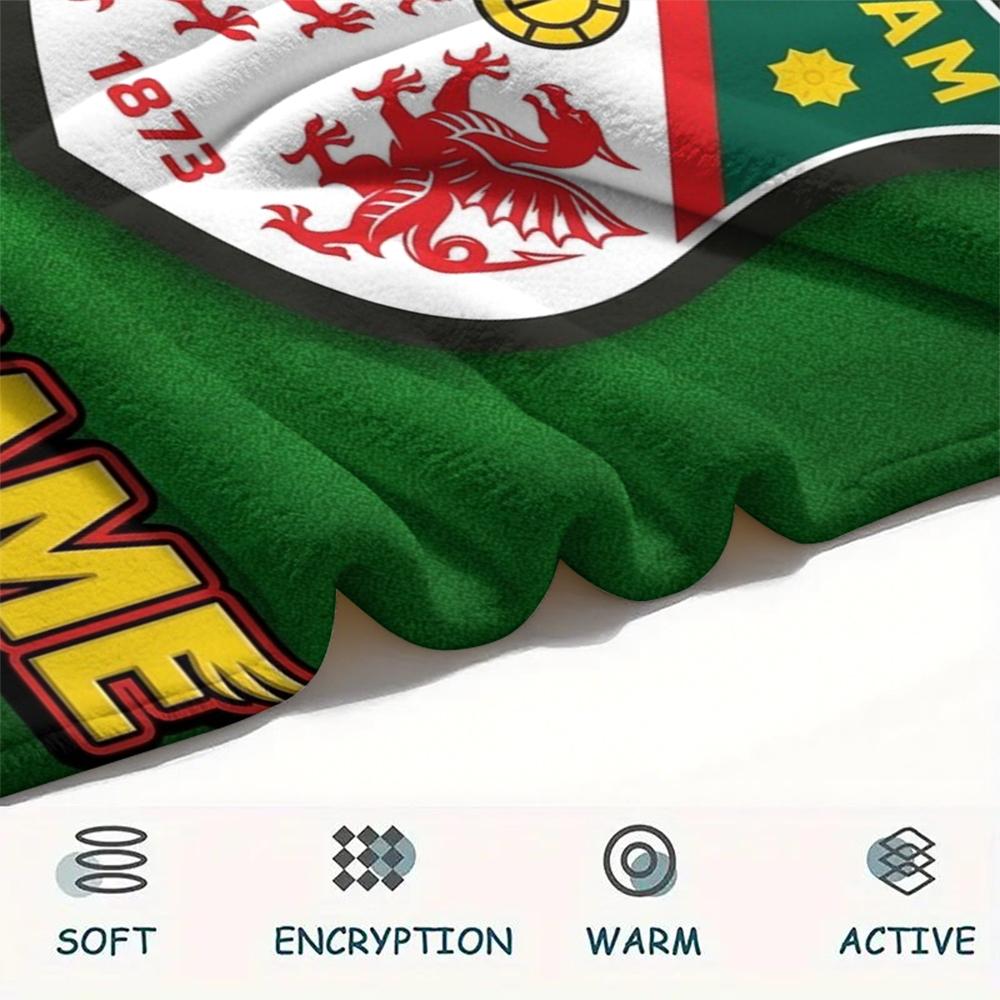 1PC Custom Name Wrexham AFC Patterned Flannel Blanket Suitable For All Seasons for Home Decor Warmth and Comfort Gifts Holiday Present