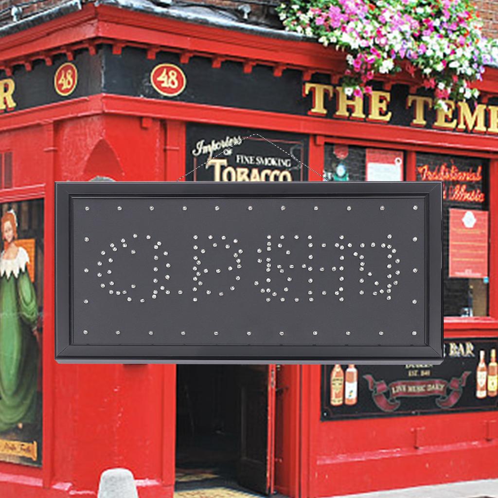 Неоновая вывеска Открыто Закрыто, Светодиодная подвесная вывеска для окна/двери, Бизнес-вывеска с цепочкой, 48x25см, Подсветка, Декор витрины магазина, Вывеска для магазина