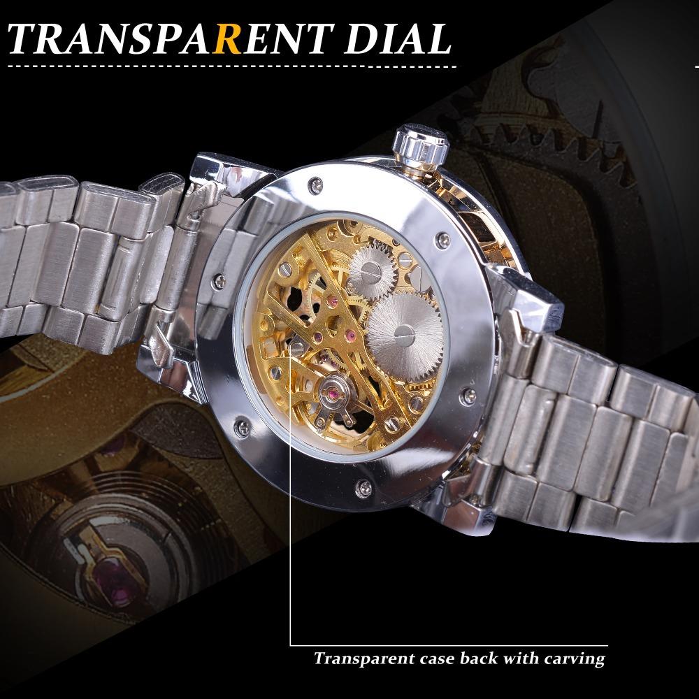 Часы Winner Watch Мужская мода и отдых Классические популярные механические часы с полыми стразами.