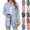 Women's Lightweight Cardigan Sweaters Open Front Long Sleeve Casual Loose Thin Cardigans With Pockets