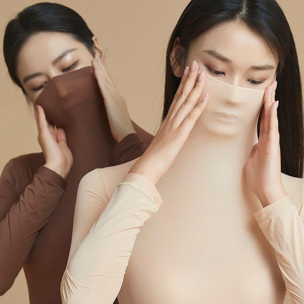 Ultra-thin Invisible Women Thermal Clothes High Neck Warmth Long Pants Undershirt