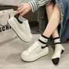 Брендовые кожаные женские кроссовки, белые женские спортивные кроссовки на платформе, женская вулканизированная обувь, кроссовки, повседневные женские кроссовки