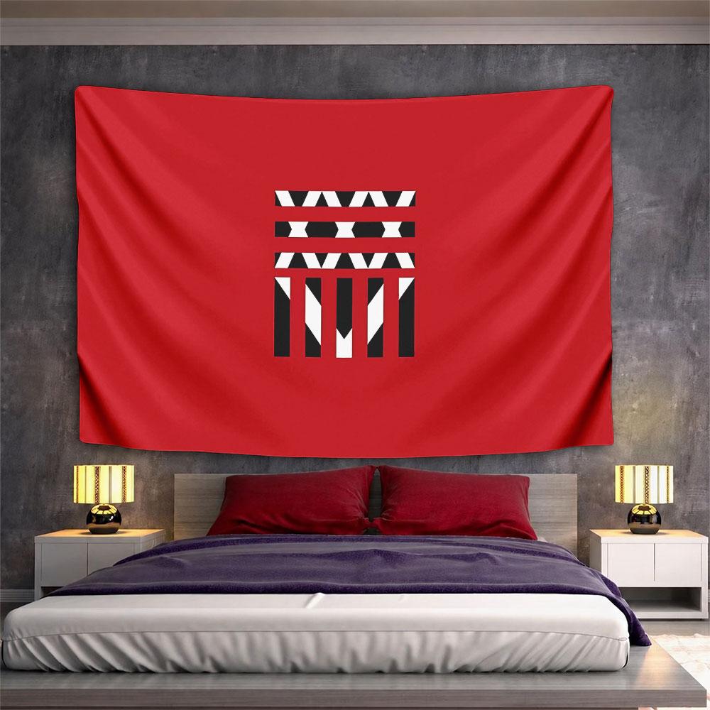 Geometric Letter Art Tapestry Wall Hanging Retro Graphic Decor for Bedroom Living Room Dorm Room Modern Gift