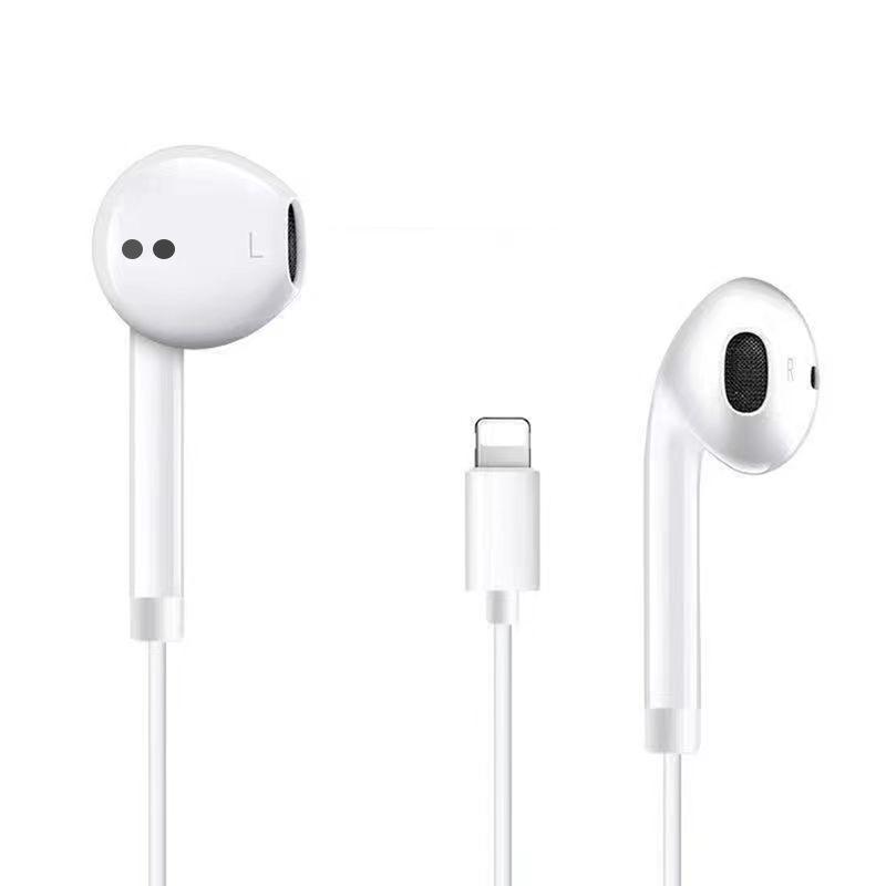 Compatible Wired Earphones for iPhone 11/12/13/14 Pro Max Flat Head (Non-Bluetooth)