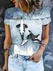 Summer Women's 3D Print T-Shirts Seagull Graphics Cute Animal Short Sleeves Top Round Neck Tees Casual Fashion Women's Clothing