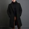 Men's Fashion Casual Mid-length Solid Color Autumn and Winter Woolen Coat