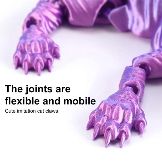 3D-печатная фигурка лысого кота с подвижными суставами Фигурка кошки-сфинкса с шарнирным соединением