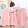 FASHION Bath Towel for Children Hooded Cape Cloak Absorbent Baby Hooded Bathrobe Cartoon Baby Coral Fleece Bath Towel for Children