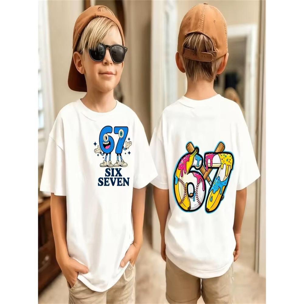 Summer 67 Meme T-Shirt for Men's Funny Digital Print Short Sleeve Tee Loose Comfortable Tops Streetwear Fashion Women Clothes