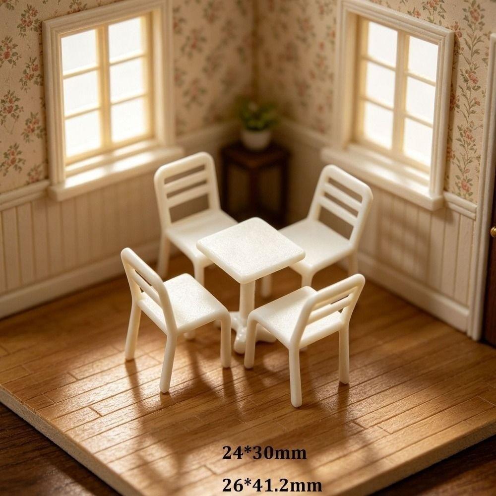 1/12 Coffee Table Chairs Mini Simulation Furniture Model Toys Doll House Decoration Accessories