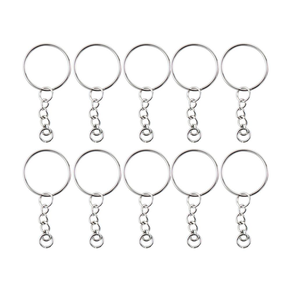 Jewelry DIY Blank Split Metal Keyfob Key Ring Keychain Pendant Holder