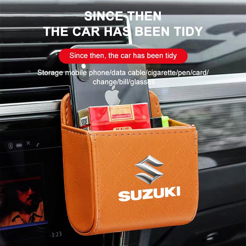 Сумка для хранения в салоне автомобиля, сумка для мусора на воздуховоде, подвесной органайзер-бокс для Suzuki Jimny Samurai S-Cross SX4 GW250 Swift XL-7 ALTO IGNIS, аксессуары