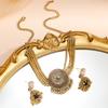 Luxury Retro Jewelry Set Tassel Choker Necklace Set Fashion Rhinestone Necklace Earrings  Ladies