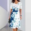 New Patchwork Floral Print Women's Dresses Female Elegant Midi Dresses Summer Plus Size Women's Clothing