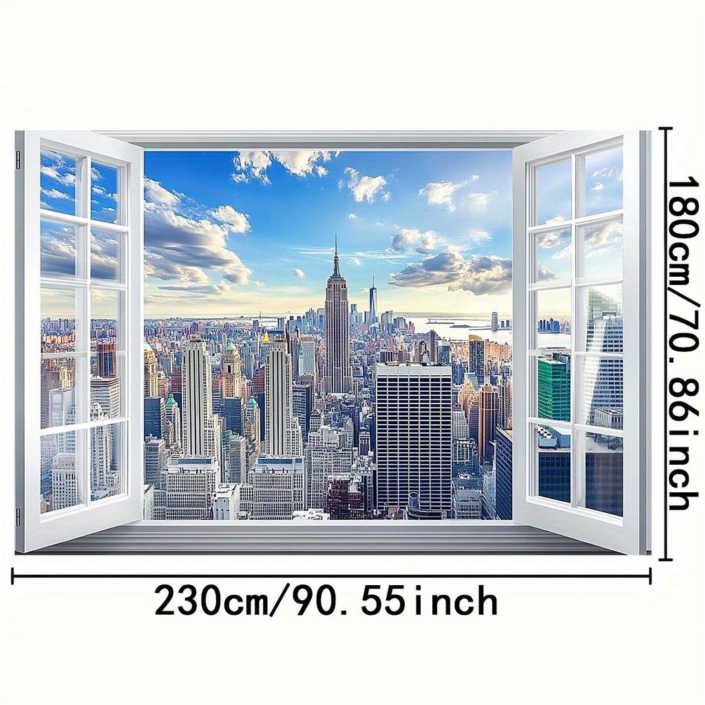 2D plane 1 piece of New York city landscape window backdrop - suitable for party decoration birthday celebration