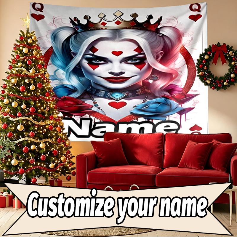 Custom Name Personalized Superhero Print Tapestry, Wall Art Decor, Bedroom, Dorm, Apartment, LivingRoom, Party Backdrop, Gift for Birthday