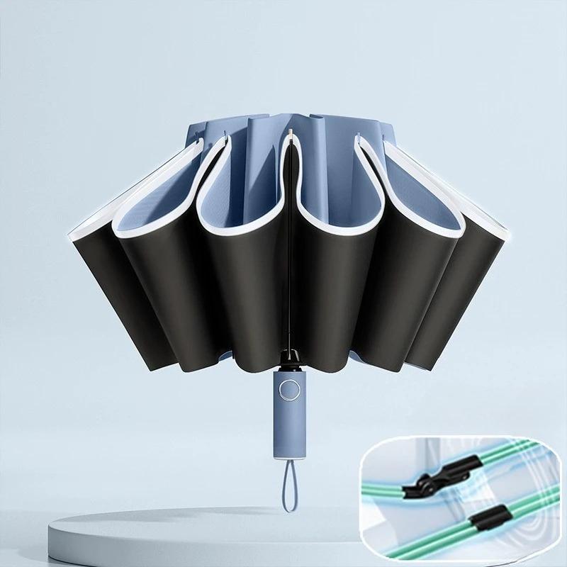 Automatic Reverse Folding Umbrella UV Blocking Sun Umbrella for Men Women 8K/10K 32/40 Bones Windproof Parasol