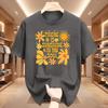 There Is Sunshine In My Soul Floral Sun Graphic T Shirt Unisex Retro Yellow Flower Quote Print Tee Casual Short Sleeve Cotton Top