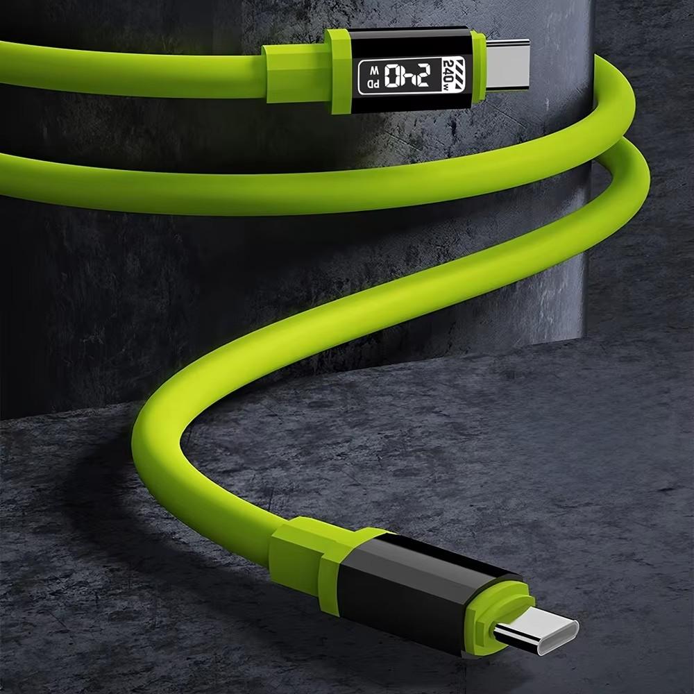Cable PD240W Super Fast Charging Type C TO Type C Silicone Cable For Samsung iPhone8-17 Pro Xiaomi 17 Quick Quick Charging Cable