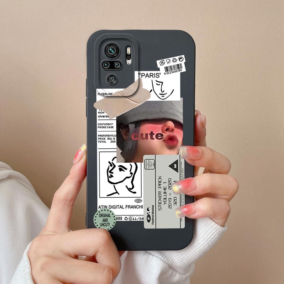 For Redmi Note 10 10T 10S Phone Case Cartoon Liquid Silicone Full Coverage Anti Drop Bumper For Xiaomi Redmi Note10 10 S T Funda