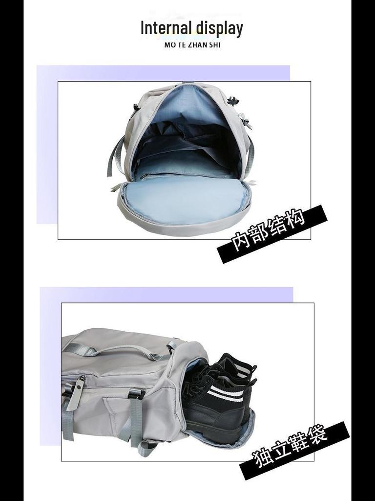 Большая вместительная водонепроницаемая сумка для йоги из ткани Оксфорд с логотипом, ремешком через плечо или двойным ремнем, отдельным отделением для обуви, спортивная сумка