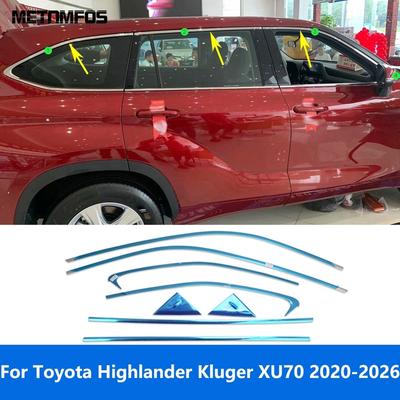 Для Toyota Highlander Kluger XU70 -2024 2025 2026 Верхняя оконная рама Подоконная планка Молдинг Отделка Аксессуары Стайлинг автомобиля