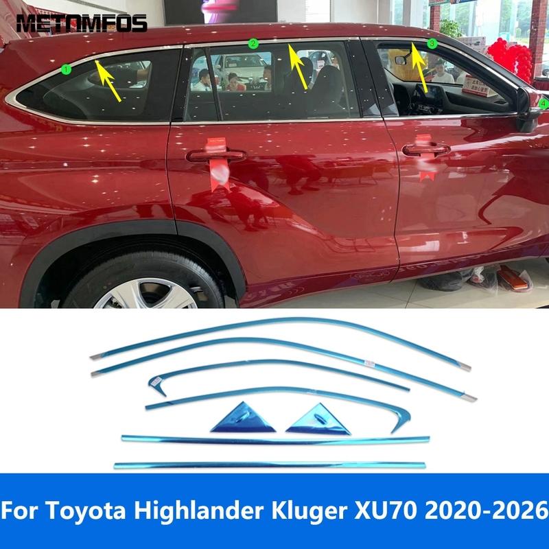 Для Toyota Highlander Kluger XU70 -2024 2025 2026 Верхняя оконная рама Подоконная планка Молдинг Отделка Аксессуары Стайлинг автомобиля