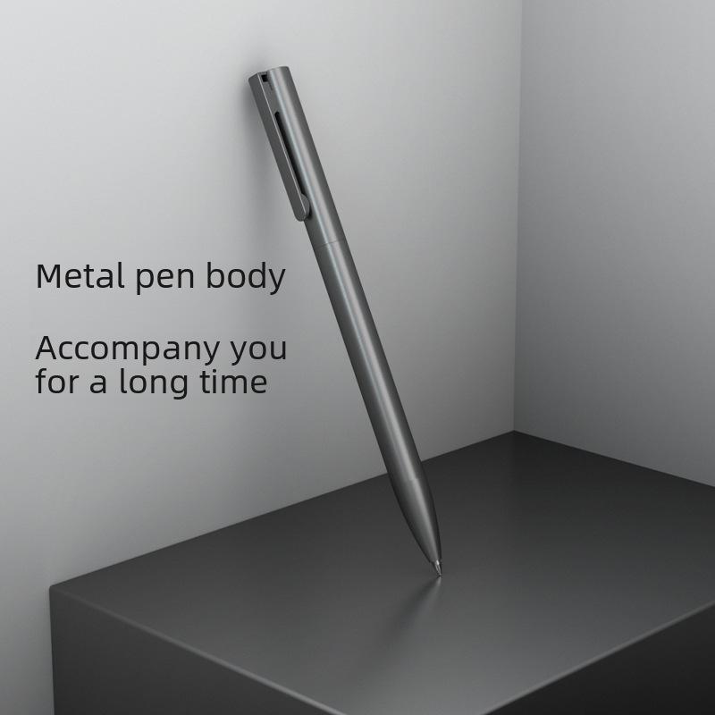 Вращающаяся металлическая гелевая ручка Beifa - черная 0,5 мм, стильный фирменный подарок