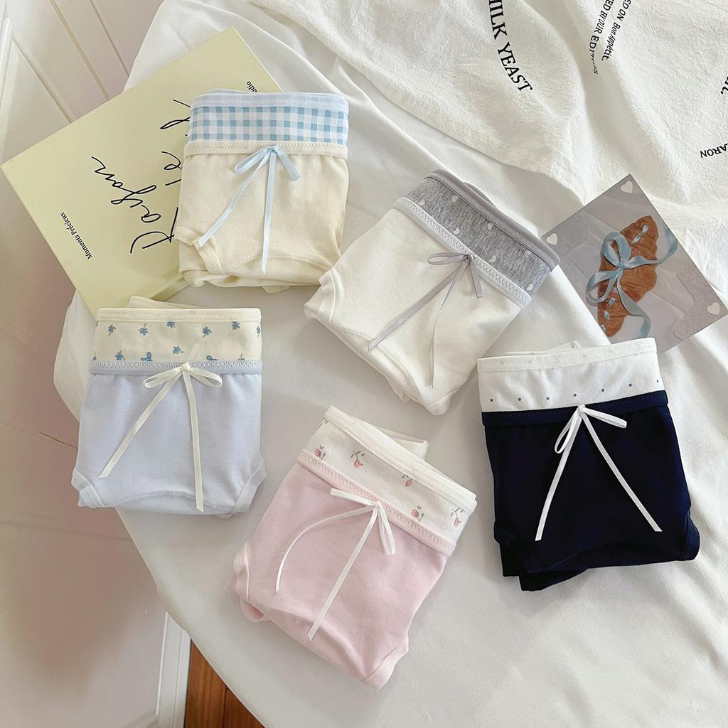 Female Antibacterial Underwear Female College Color Blocked Style Extended Antibacterial Women's Underwear Female