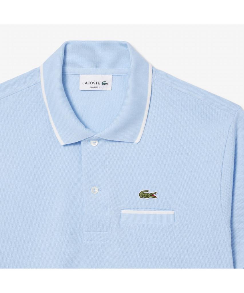 LACOSTE Мужская футболка-поло с карманом и контрастной отделкой, короткий рукав Ph9838-55Gfv2