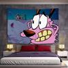 COURAGE The CCowardly Funny Dog Tapestry Wall Hanging Tapestry Art Deco Blanket Curtain Hanging Home Bedroom Living Room Decor