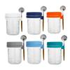 6 шт. контейнеров для овсянки на ночь с крышками, пищевой, не содержащий БФА, термостойкое стекло, банки Мейсона, герметичные, непротекаемые банки для овсянки на ночь