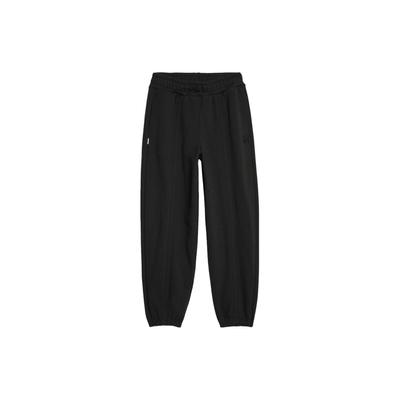 Однотонные трикотажные спортивные брюки с карманами женские, черные 623472-01