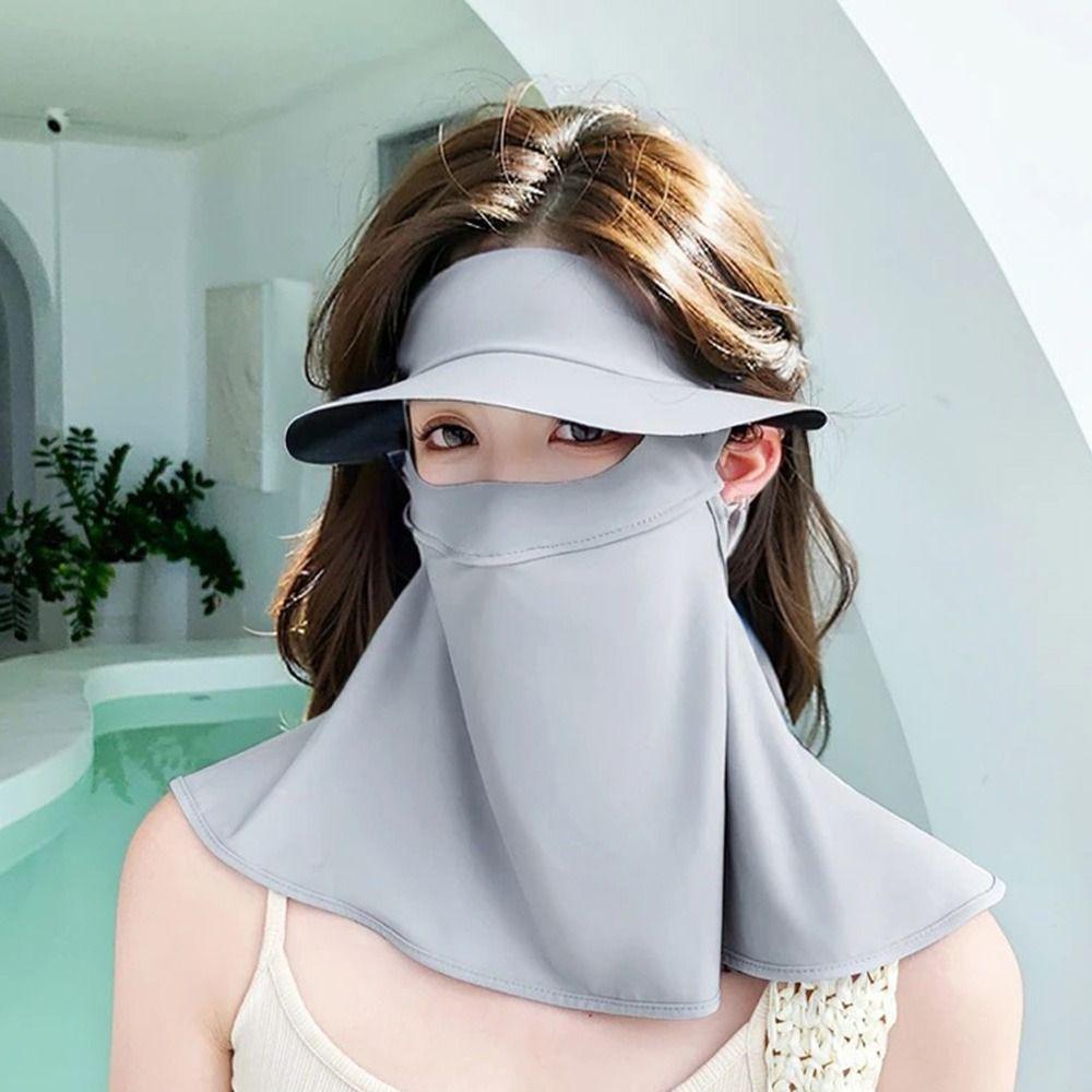 Ice Silk Sun Protection Mask UPF50+ Sunshade Face Mask New Anti-UV Neck Scarf  Outdoor