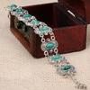 Модный винтажный богемный стиль, бирюзовый браслет, женские украшения, красивый браслет с подвесками