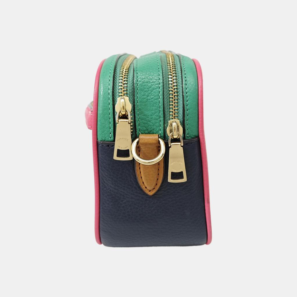 [Pre-Owned] Jes 25 Horse And Carriage Print Pebble Leather Camera Bag - Good #H1OR9R