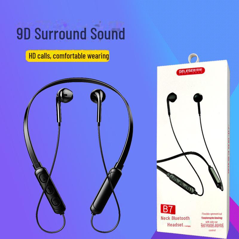 Новая беспроводная спортивная гарнитура Bluetooth 5.0 с шейным ободом, стереозвуком и шумоподавлением.