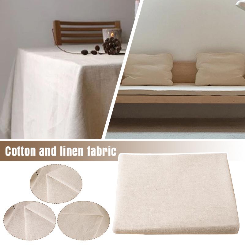 100x150cm Solid Color Raw Cloth Rough Cotton Linen Fabric For Diy Tablecloth Curtain Blank Canvas Background DIY Material
